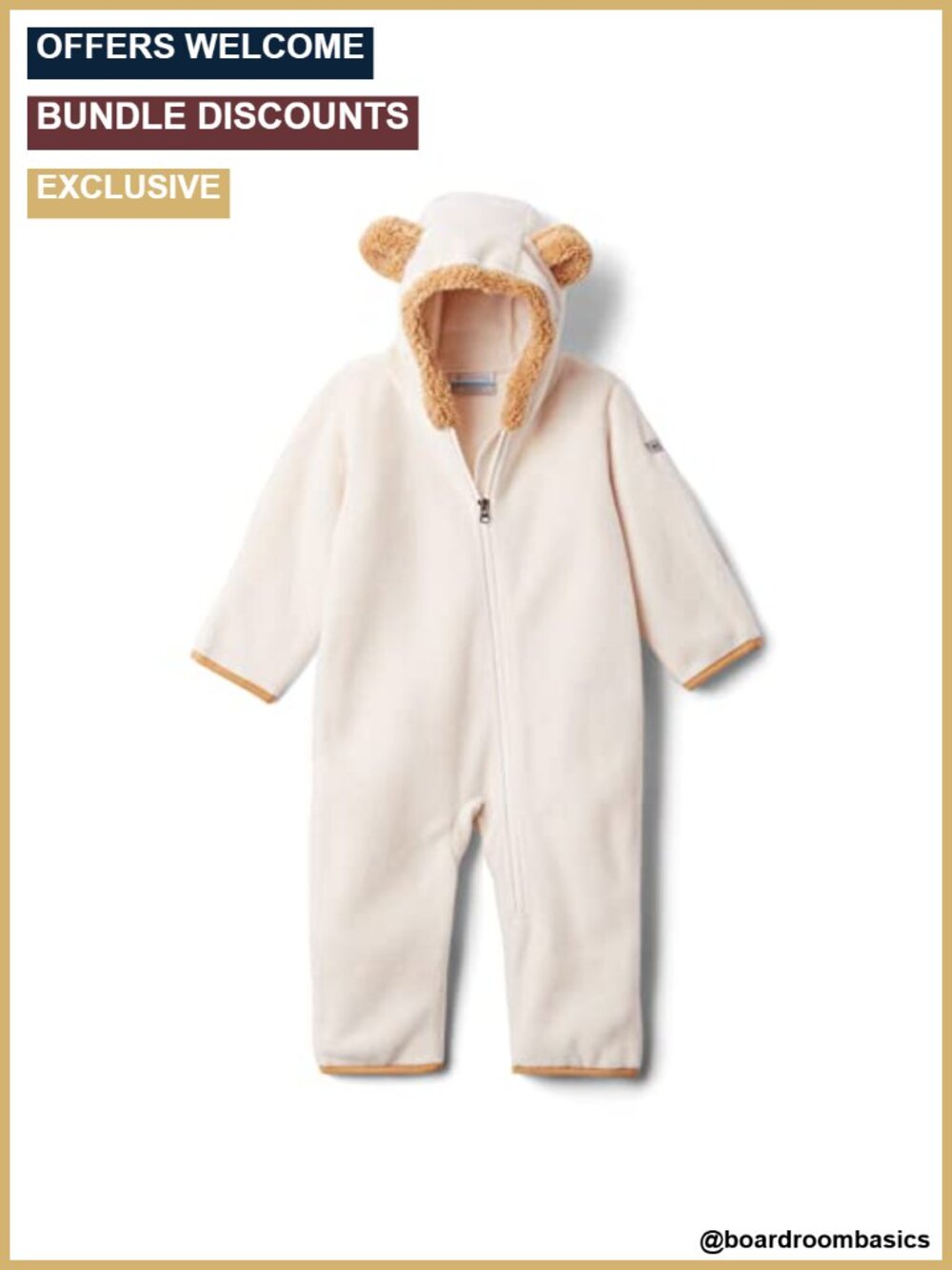 Cozy Fleece Baby Bunting Snowsuit with Hooded Neck